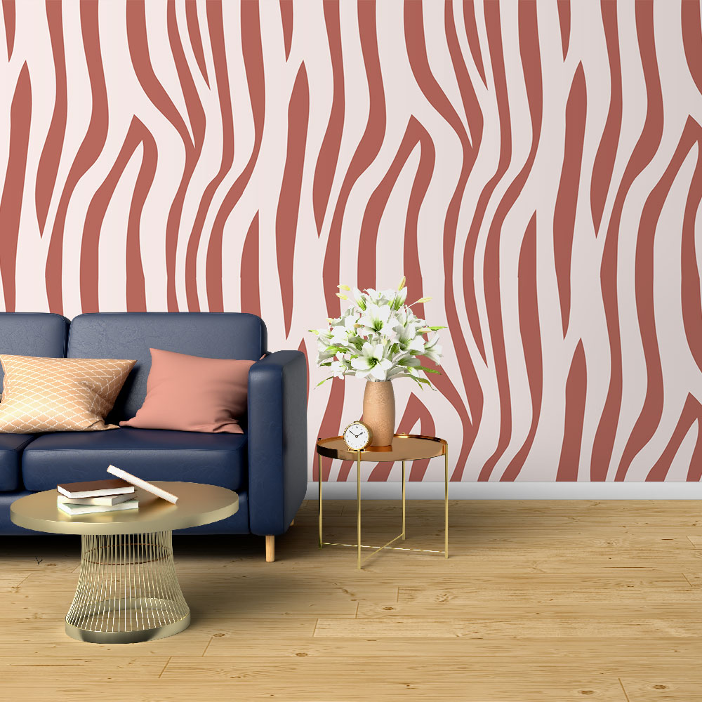 Zebra Wallpaper | Brown and Cream Abstract Wall Mural