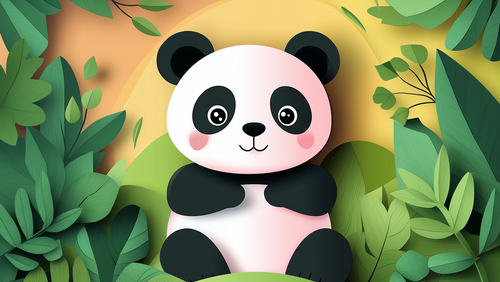 Cute Panda Wallpaper | Lush Foliage Wall Mural Decor