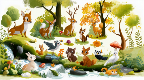 Animated Forest Wallpaper | Woodland Animals Wall Mural