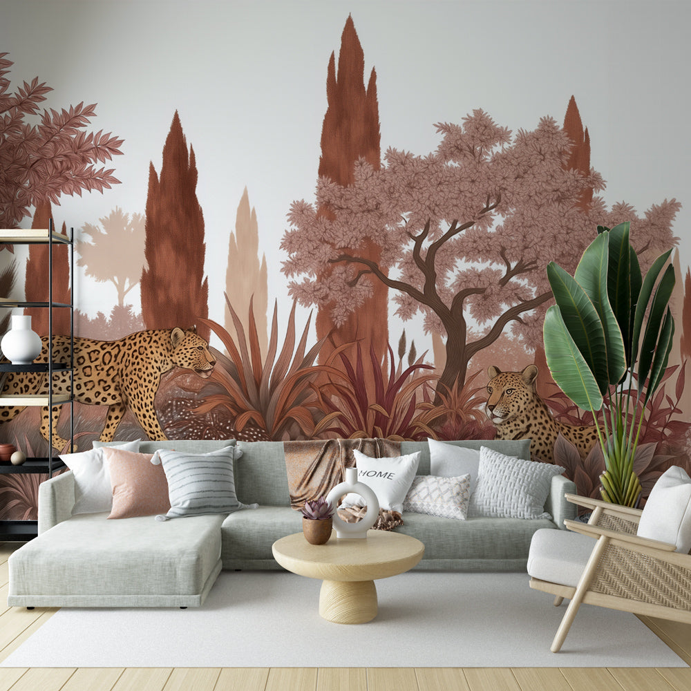 Jungle Wallpaper | Elegant Leopard Wall Mural Design