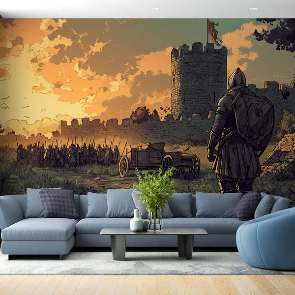 Medieval castle wallpaper | Epic Sunset Scene
