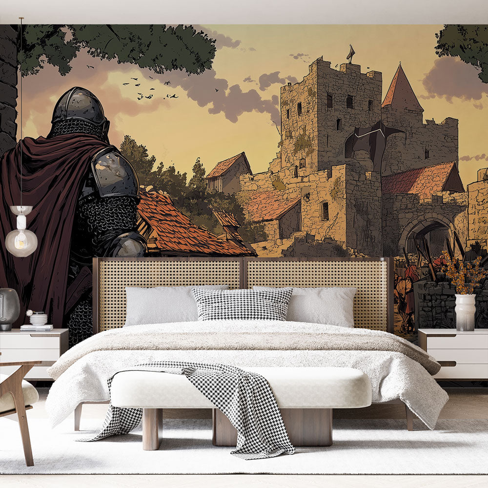 Medieval wallpaper | Knight and Fortified Castle