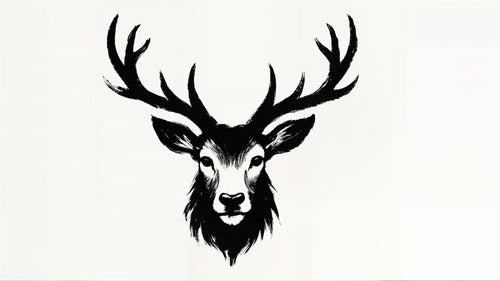 Deer Wallpaper | Elegant Black & White Illustration Mural