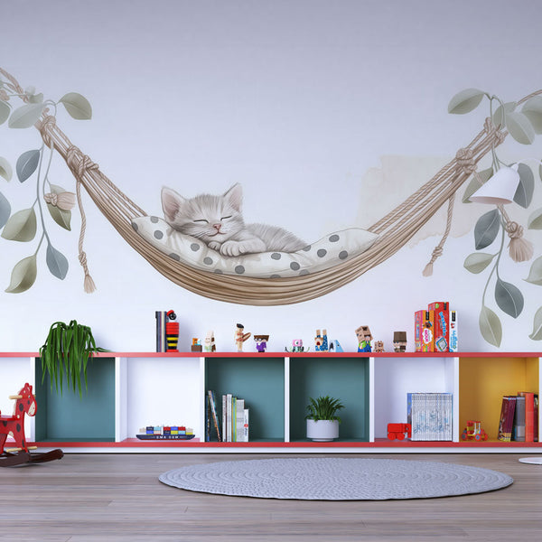 Kitten Wallpaper | Elegant Hammock Comfort Wall Mural