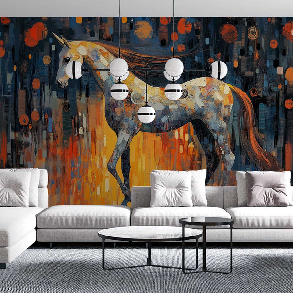Abstract Horse Wallpaper | Contemporary Equestrian Wall Mural