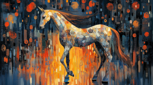 Abstract Horse Wallpaper | Contemporary Equestrian Wall Mural