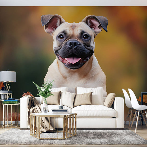 Joyful Dog Wallpaper | Autumn Leaves Wall Mural
