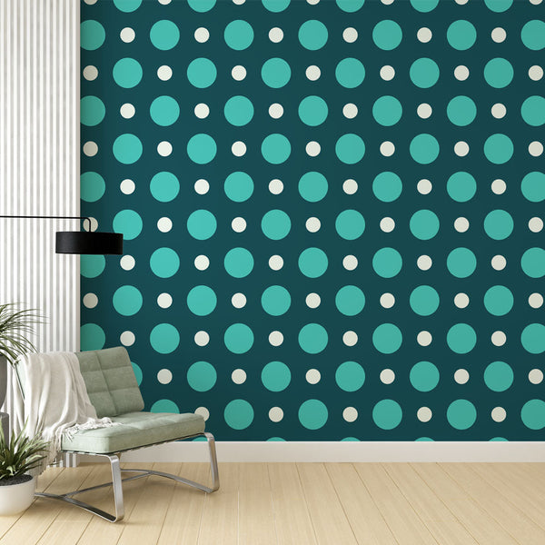 Polka Dot Wallpaper - Navy & Blue Pattern