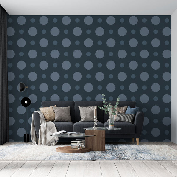 Polka Dot Wallpaper - Navy & Blue Pattern