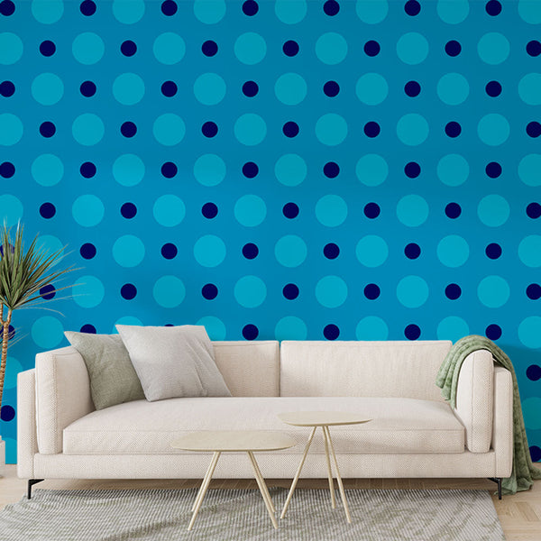 Polka Dot Wallpaper - Navy & Blue Pattern