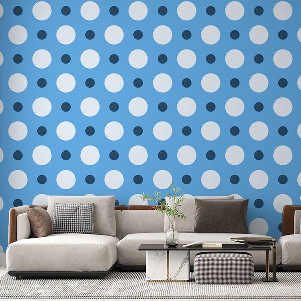 Polka Dot Wallpaper - Navy & Blue Pattern