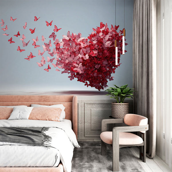 Butterfly Wallpaper | Graceful Heart in Rose Gradient