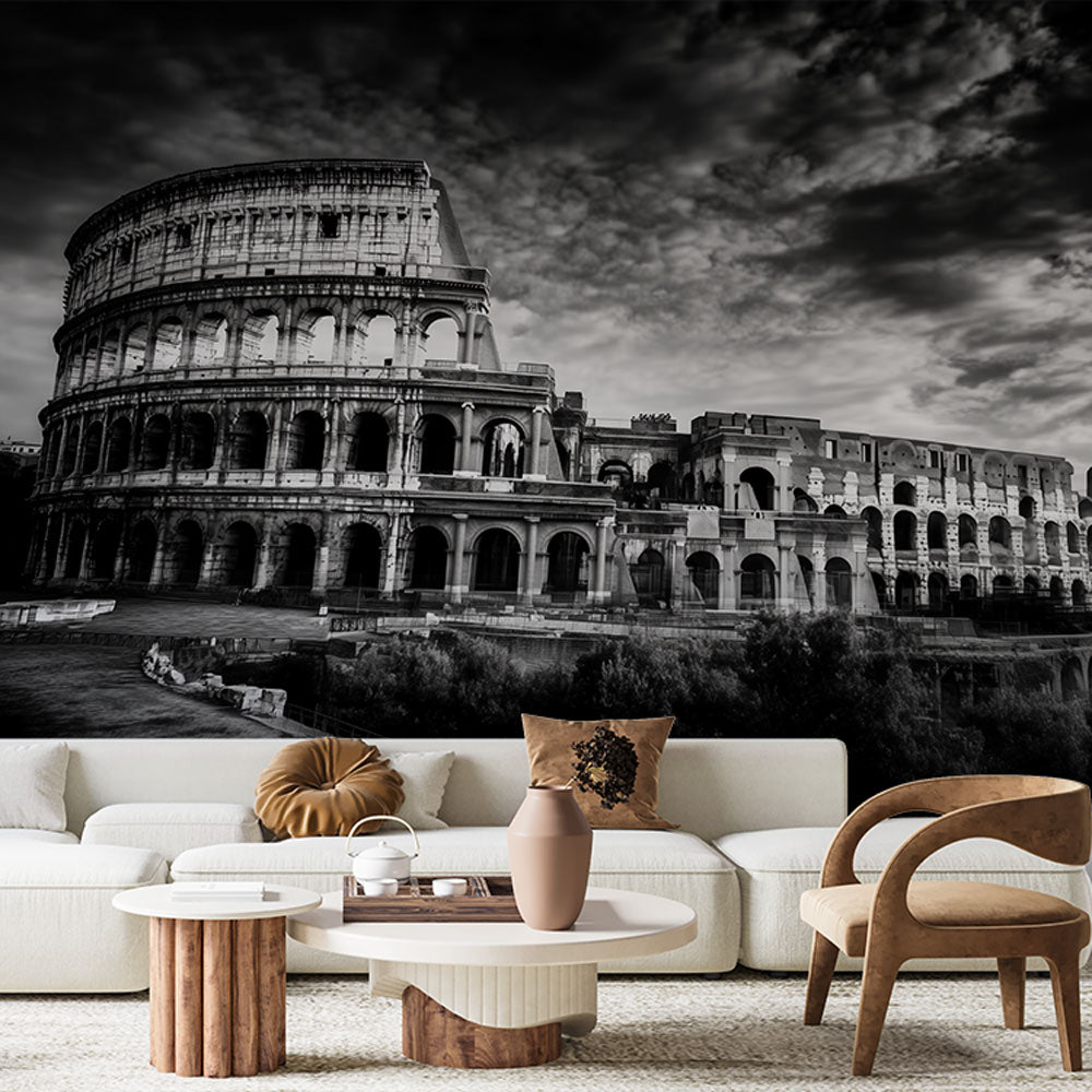 Colosseum Wallpaper | Epic Black & White Mural