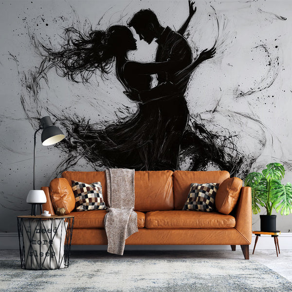 Dance wallpaper | Artistic Embrace Black & White
