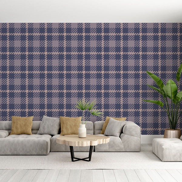 Tartan Wallpaper - Navy & Blue Pattern