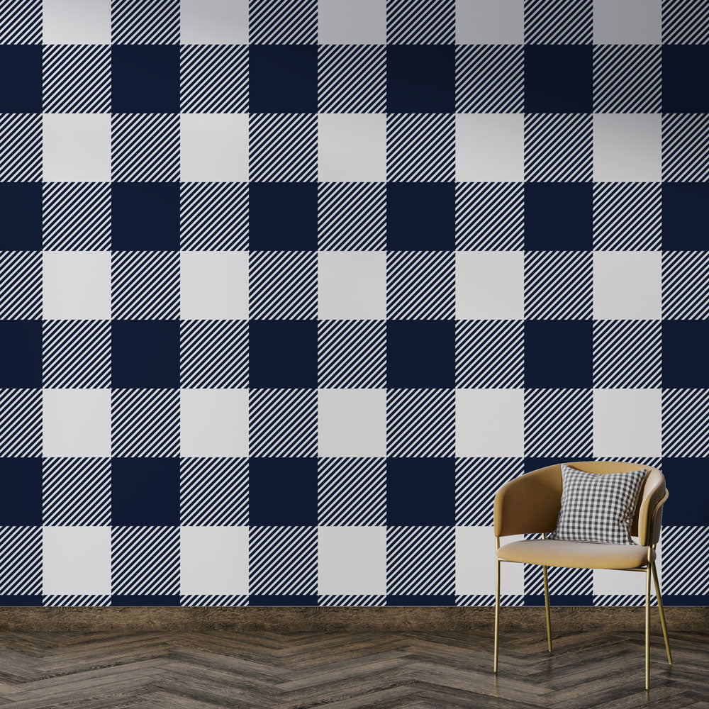 Checkered Wallpaper - White & Black Pattern