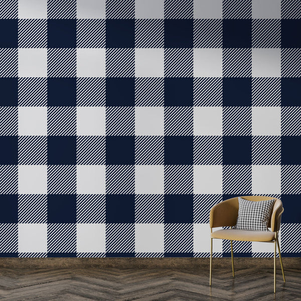 Checkered Wallpaper - White & Black Pattern