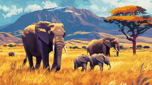 African Savanna Elephant Wallpaper | Safari Wall Mural