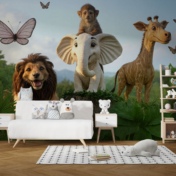 Safari Wallpaper | Animated Animal Scene Wall Mural