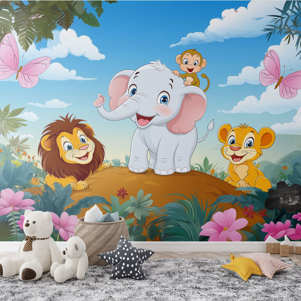 Enchanted Jungle Wallpaper | Fun Animals Wall Mural