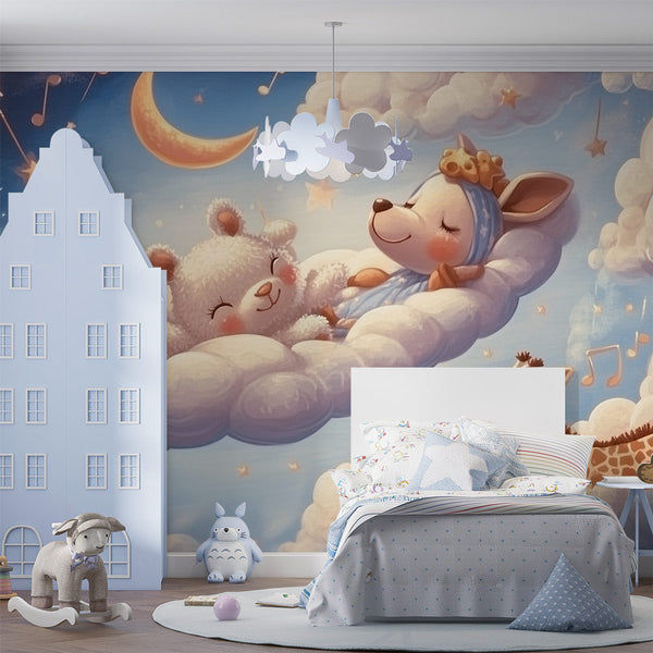 Dreamy Wallpaper | Animals in Clouds Kids Wall Mural