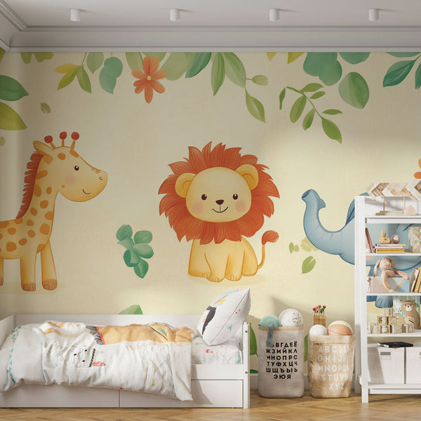 Safari Animals Wallpaper | Jungle Kids Wall Mural