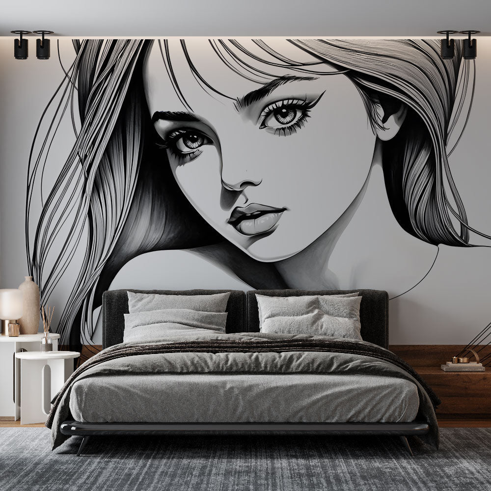 Designer Wallpaper - Illustration En Black and White