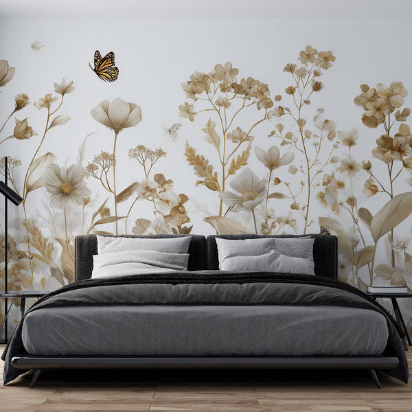 Flowers and Butterflies Wallpaper | Natural Elegance