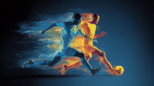 Dynamic Player Wallpaper | Blue & Orange Mural
