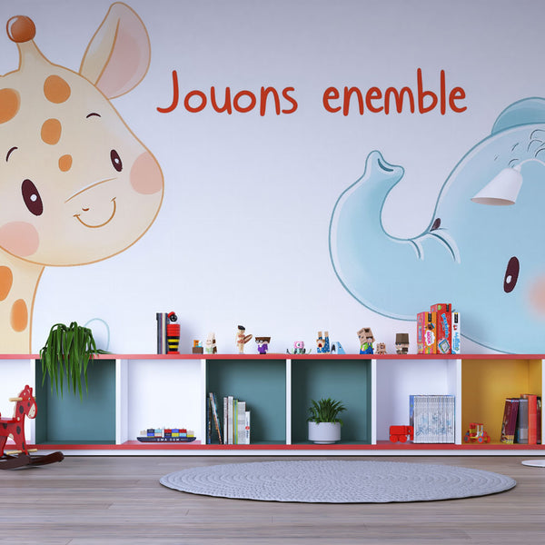 Kids Wallpaper | Playful Animals Wall Mural