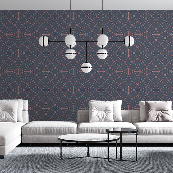 Modern blue geometric pattern wallpaper