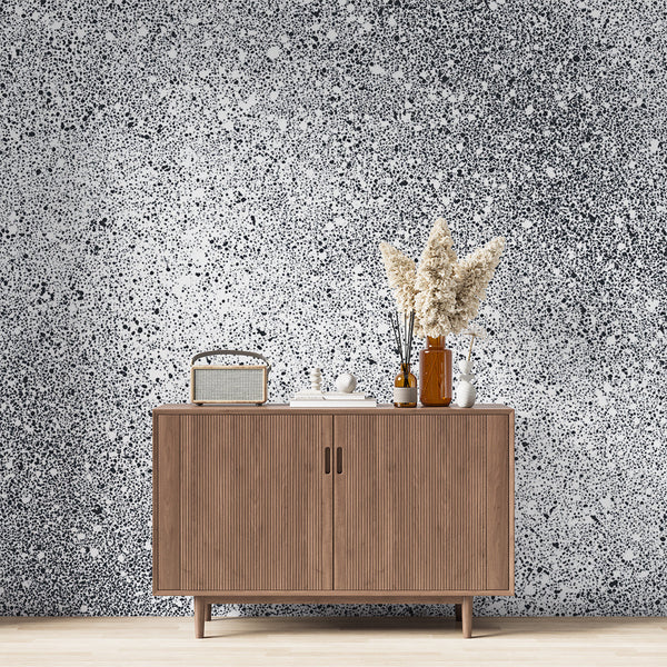 Speckled Wallpaper | Abstract Black and White Texture