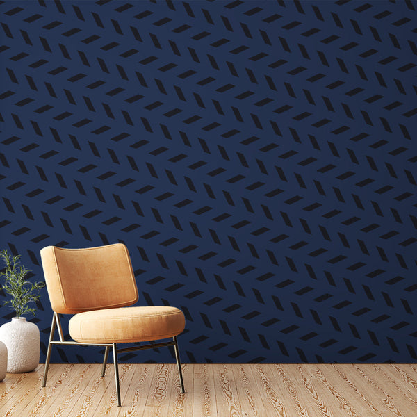 Geometric Wallpaper | Navy Blue and Black Pattern
