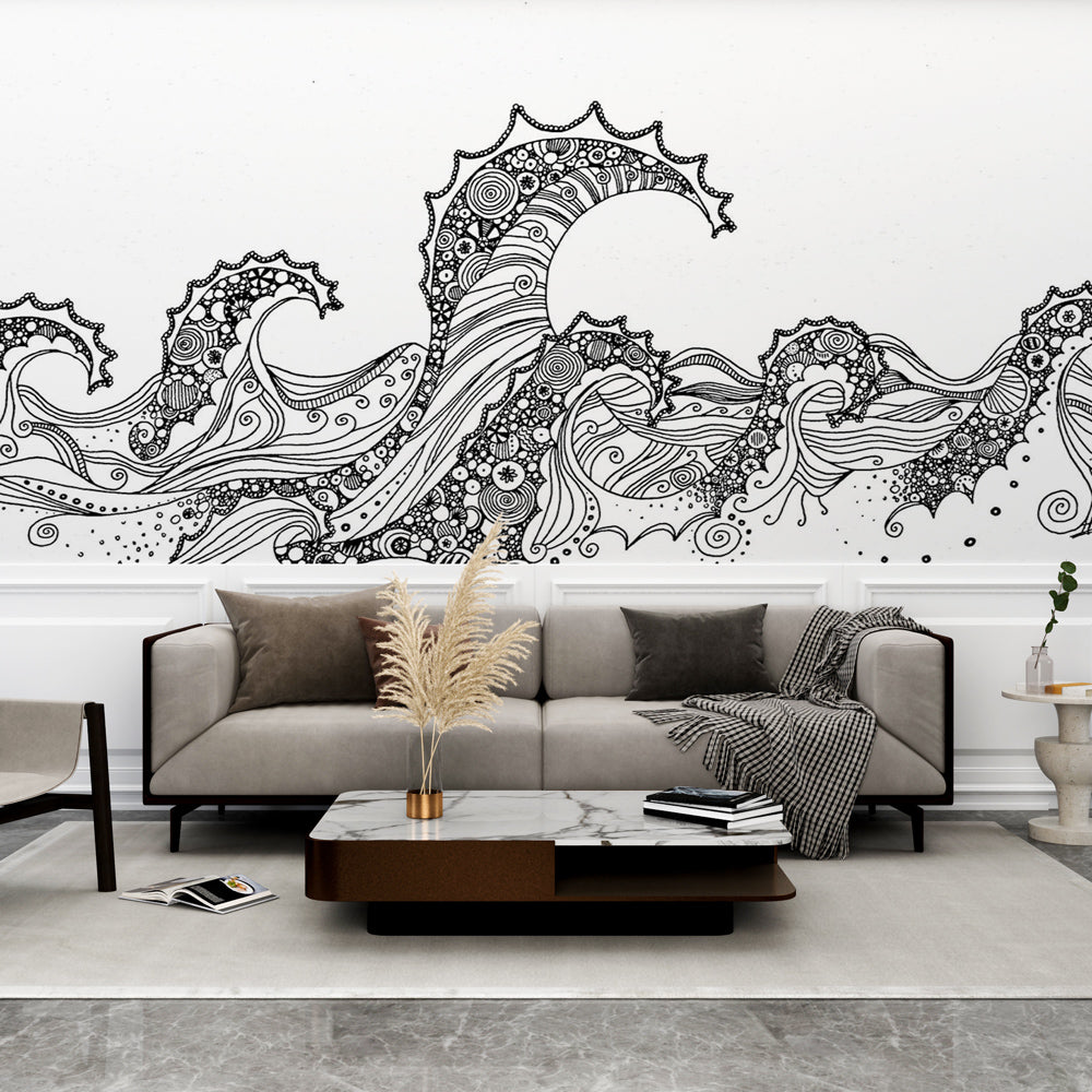 Elegant white mandala wallpaper