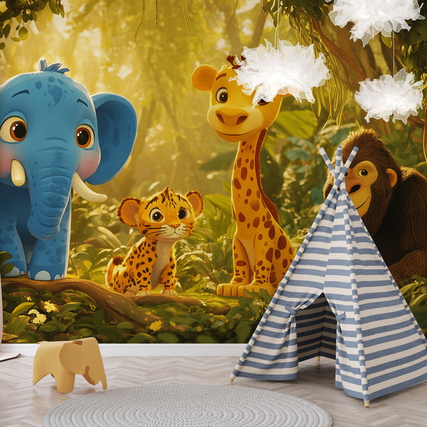Jungle Animals Wallpaper | Kids Adventure Wall Mural