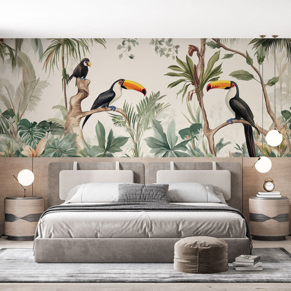 Tropical Wallpaper | Exotic Jungle Toucans Wall Mural