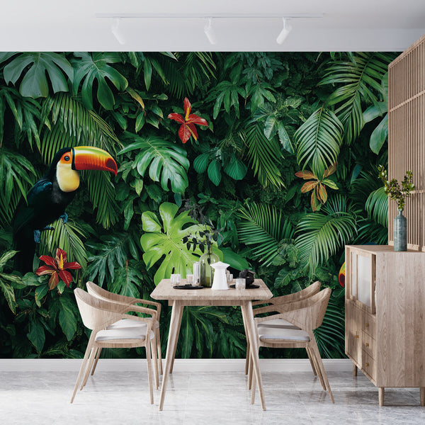 Jungle Wallpaper | Toucan & Tropical Foliage Mural