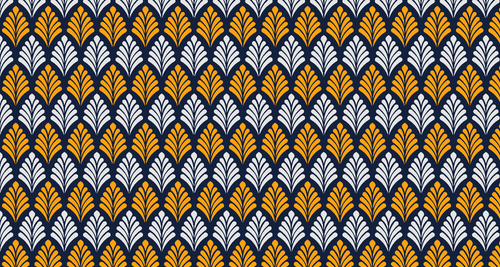 Art Deco Wallpaper - Navy & Blue Vintage Design