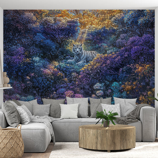 Mystic Tiger Wallpaper | Colorful Enchanted Forest