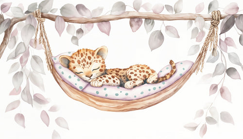Animal Wallpaper | Baby Cheetah in a Hammock Wall Mural
