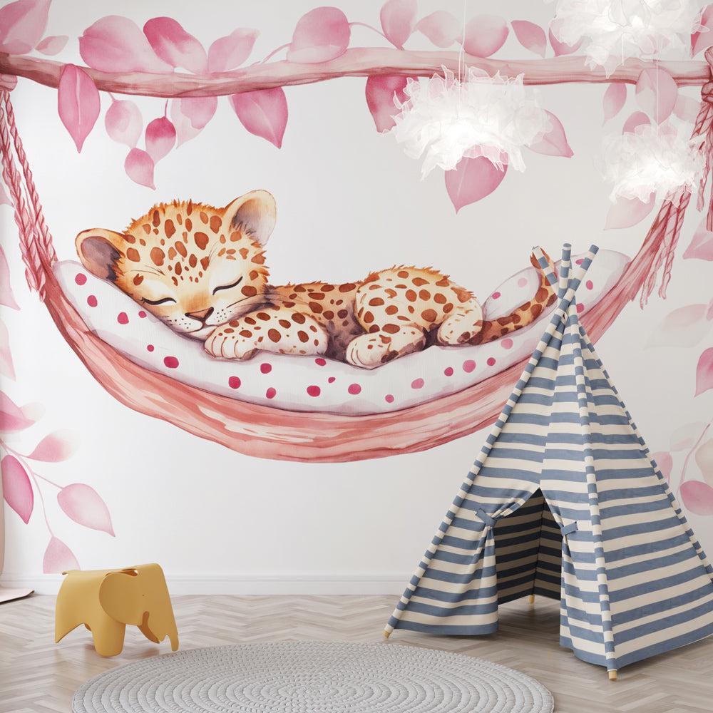 Baby Leopard Wallpaper | Enchanting Kids Room Wall Mural