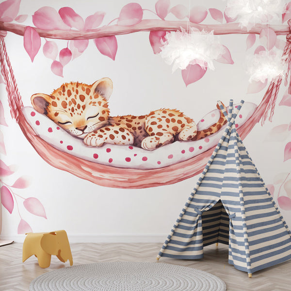 Baby Leopard Wallpaper | Enchanting Kids Room Wall Mural