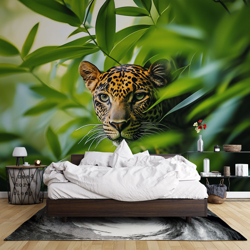 Leopard wallpaper | Lush Jungle Hideaway