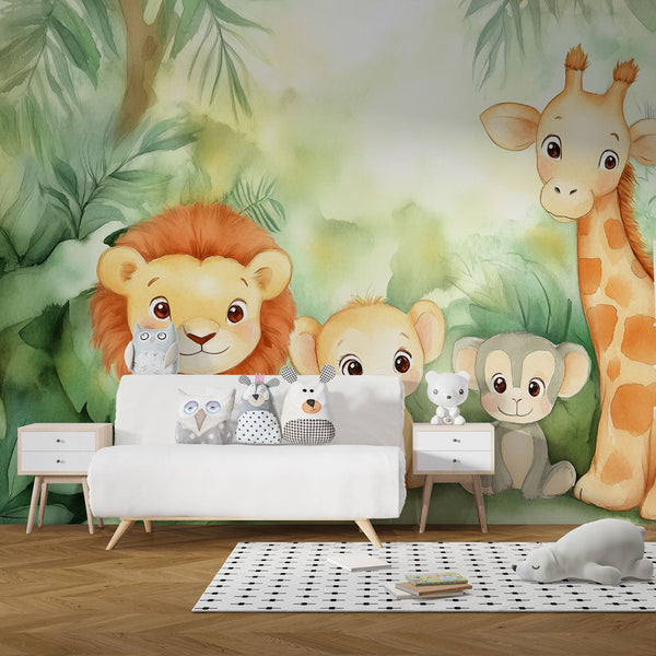Jungle Wallpaper | Savanna Animals Kids Wall Mural