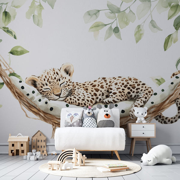 Baby Leopard Wallpaper | Wild Charm Jungle Wall Mural