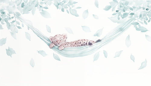 Baby Leopard Wallpaper | Soft and Soothing Design