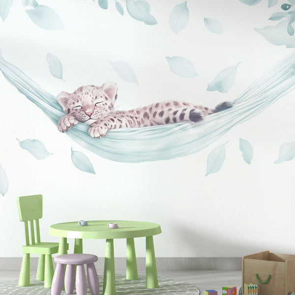 Baby Leopard Wallpaper | Soft and Soothing Design