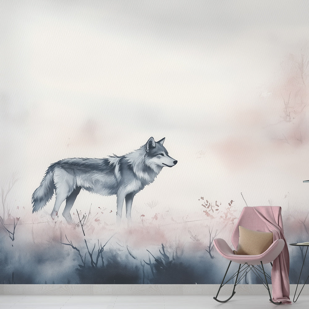 Watercolor Wolf Wallpaper | Nature Embrace Wall Mural