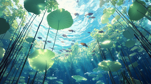 Aquatic Wallpaper | Underwater Plants and Fish Wall Mural