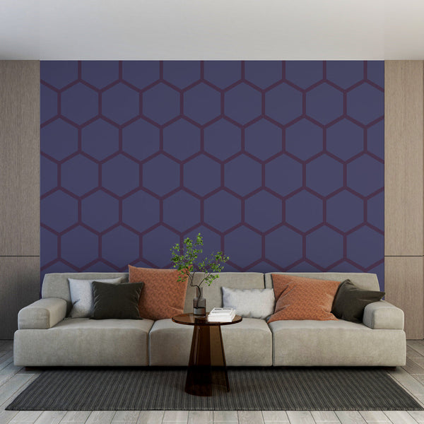 Honeycomb Wallpaper - Navy & Blue Geometric Design